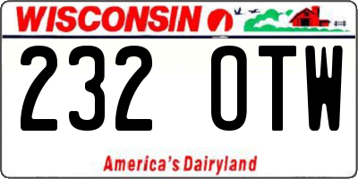 WI license plate 232OTW