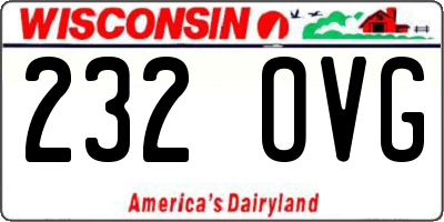 WI license plate 232OVG