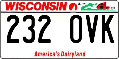 WI license plate 232OVK