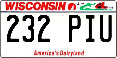WI license plate 232PIU