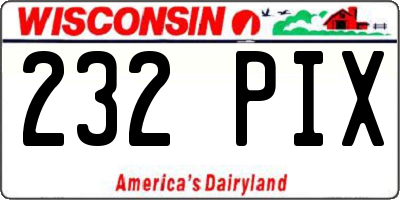 WI license plate 232PIX
