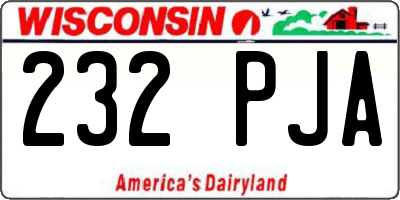 WI license plate 232PJA