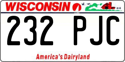 WI license plate 232PJC