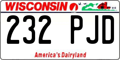 WI license plate 232PJD