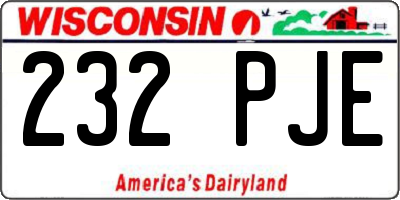 WI license plate 232PJE