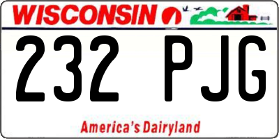 WI license plate 232PJG