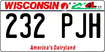 WI license plate 232PJH