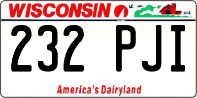 WI license plate 232PJI