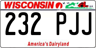WI license plate 232PJJ