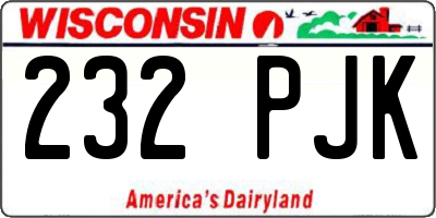 WI license plate 232PJK
