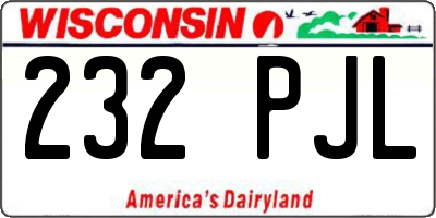 WI license plate 232PJL