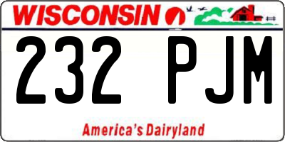 WI license plate 232PJM