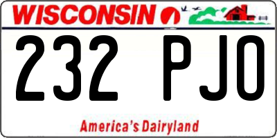 WI license plate 232PJO