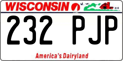 WI license plate 232PJP