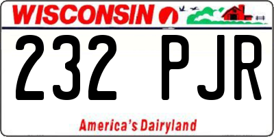 WI license plate 232PJR