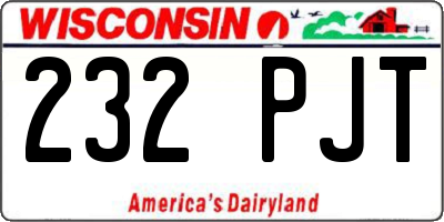 WI license plate 232PJT