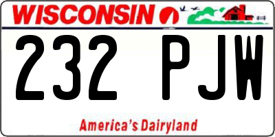 WI license plate 232PJW