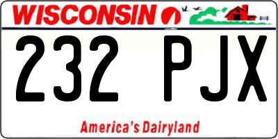 WI license plate 232PJX