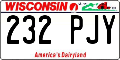 WI license plate 232PJY