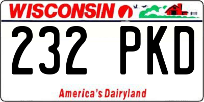 WI license plate 232PKD