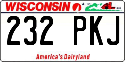 WI license plate 232PKJ