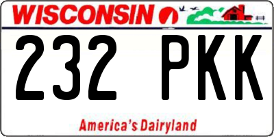 WI license plate 232PKK