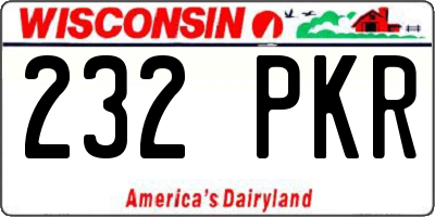WI license plate 232PKR