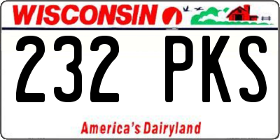WI license plate 232PKS