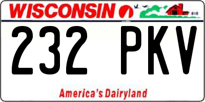WI license plate 232PKV