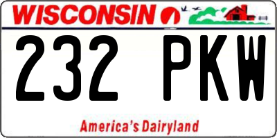 WI license plate 232PKW
