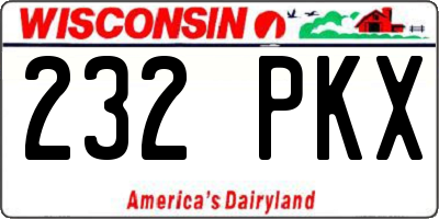 WI license plate 232PKX