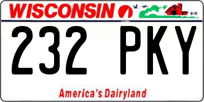 WI license plate 232PKY