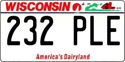 WI license plate 232PLE