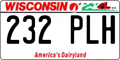 WI license plate 232PLH