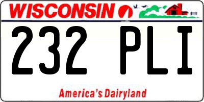 WI license plate 232PLI