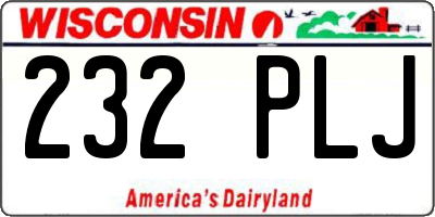 WI license plate 232PLJ