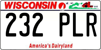 WI license plate 232PLR