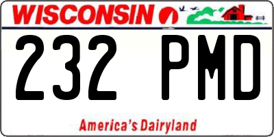 WI license plate 232PMD