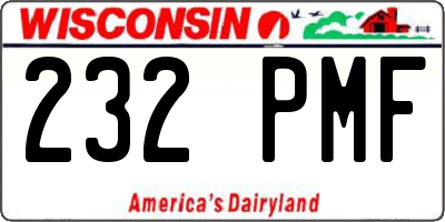 WI license plate 232PMF