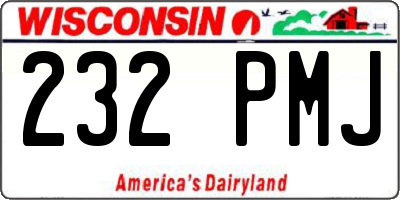 WI license plate 232PMJ