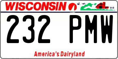 WI license plate 232PMW