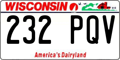WI license plate 232PQV
