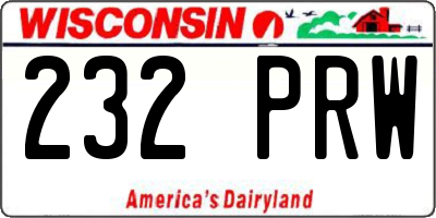 WI license plate 232PRW