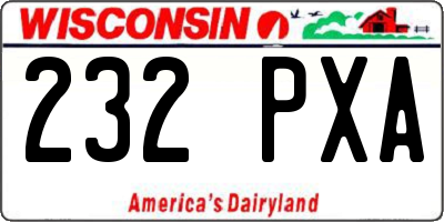 WI license plate 232PXA