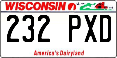 WI license plate 232PXD