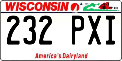 WI license plate 232PXI