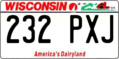 WI license plate 232PXJ