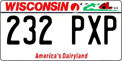 WI license plate 232PXP