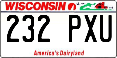 WI license plate 232PXU