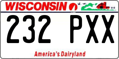 WI license plate 232PXX